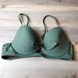 Shade & Shore Padded Textured Bikini Top Swimsuit
